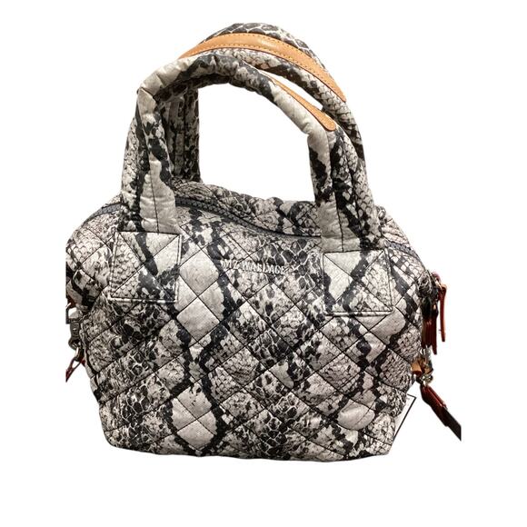 MZ Wallace Purse Women’s 1Size Nylon Snake Print Leather Trim Zipper Extra Pouch - Picture 1 of 8